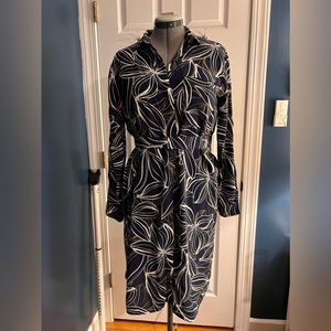 Ann Taylor Factory belted button down shirt dress